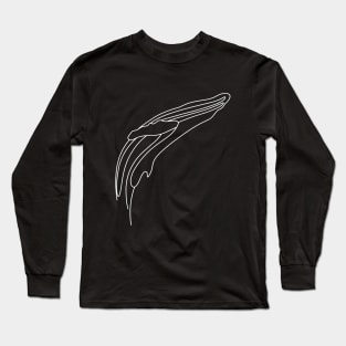 Impressive line art of a blue whale jumping out of the water Long Sleeve T-Shirt